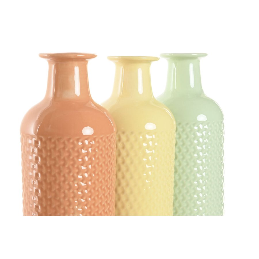 Vase Home ESPRIT Grn Beige Terrakotta Dolomite 13 x 13 x 41 cm (3 enheder) #2