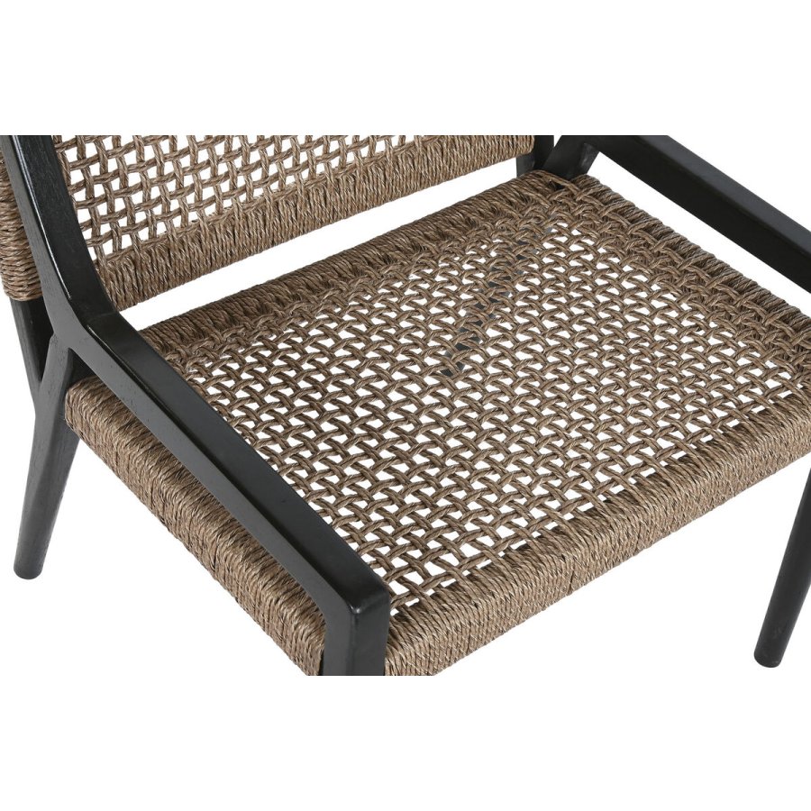 Lnestol Home ESPRIT Sort Teak Syntetisk fiber 65 X 62 X 72 CM #4