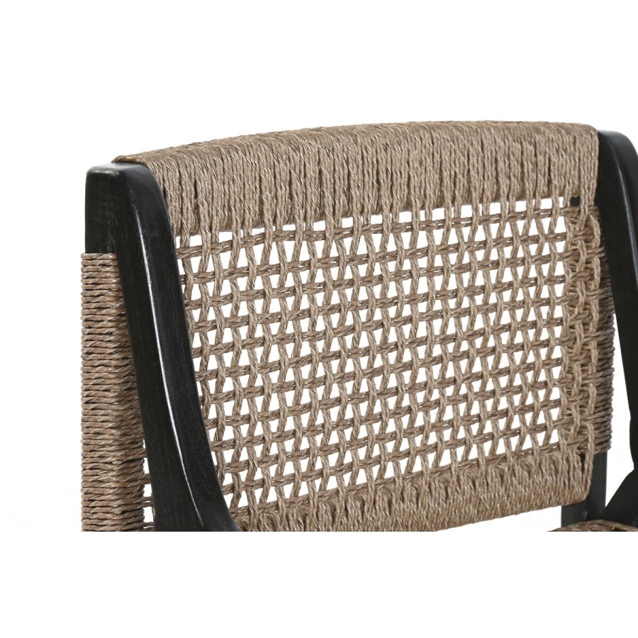 Lnestol Home ESPRIT Sort Teak Syntetisk fiber 65 X 62 X 72 CM #5