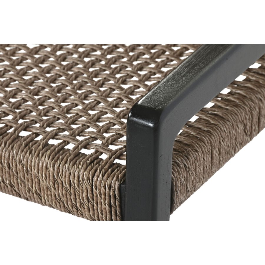 Lnestol Home ESPRIT Sort Teak Syntetisk fiber 65 X 62 X 72 CM #6