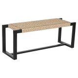 Stol Home ESPRIT Sort Syntetisk fiber Fiber Teak 120 x 40 x 45 cm #1