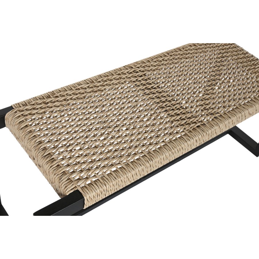 Stol Home ESPRIT Sort Syntetisk fiber Fiber Teak 120 x 40 x 45 cm #3