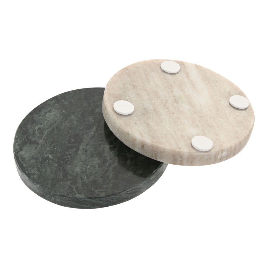 Varmebrikker Home ESPRIT Gr�n Beige Marmor 10 x 10 x 5 cm (2 enheder) (4 enheder) #3