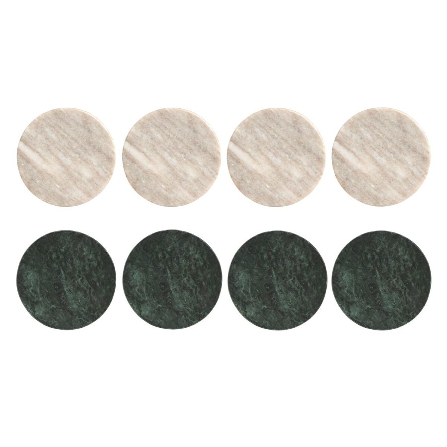 Varmebrikker Home ESPRIT Gr�n Beige Marmor 10 x 10 x 5 cm (2 enheder) (4 enheder) #4