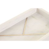 Snack bakke Home ESPRIT Hvid Gylden 30 X 15 X 3,8 CM 30,5 X 15 X 3,8 CM #2