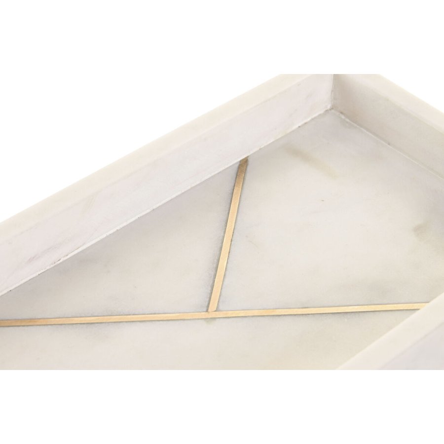 Snack bakke Home ESPRIT Hvid Gylden 30 X 15 X 3,8 CM 30,5 X 15 X 3,8 CM #2