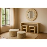 Vgspejl Home ESPRIT Hvid Brun Mosaik Tropisk 100 x 4 x 100 cm #2