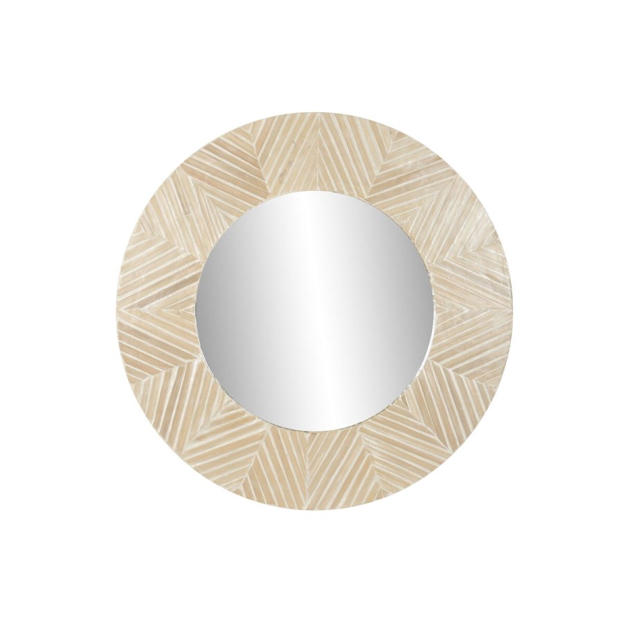 Vgspejl Home ESPRIT Hvid Brun Mosaik Tropisk 100 x 4 x 100 cm #1