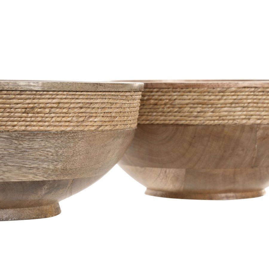 Borddekoration Home ESPRIT Brun Tov Mangotr 25 x 25 x 10 cm (2 enheder) #3