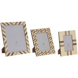 Fotoramme Home ESPRIT Hvid Natur Harpiks Ben Moderne (3 enheder) #1