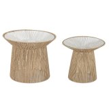 S�t med 2 borde Home ESPRIT Lys brun 55 x 55 x 46 cm #5