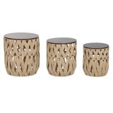 S�t med 3 borde Home ESPRIT Brun 40 x 40 x 45 cm (3 Dele) #1