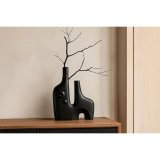 Vase Home ESPRIT Sort Aluminium Abstrakt Moderne 30 x 5 x 40 cm #2