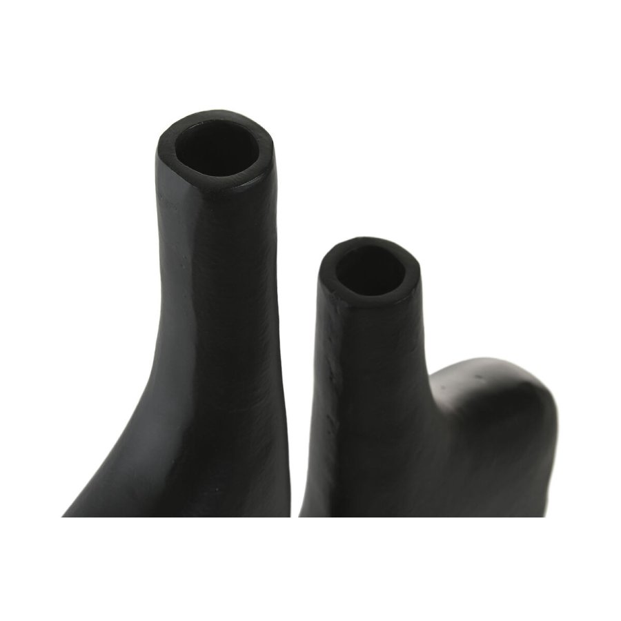 Vase Home ESPRIT Sort Aluminium Abstrakt Moderne 30 x 5 x 40 cm #3