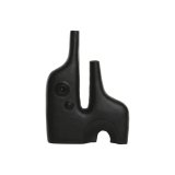 Vase Home ESPRIT Sort Aluminium Abstrakt Moderne 30 x 5 x 40 cm #1