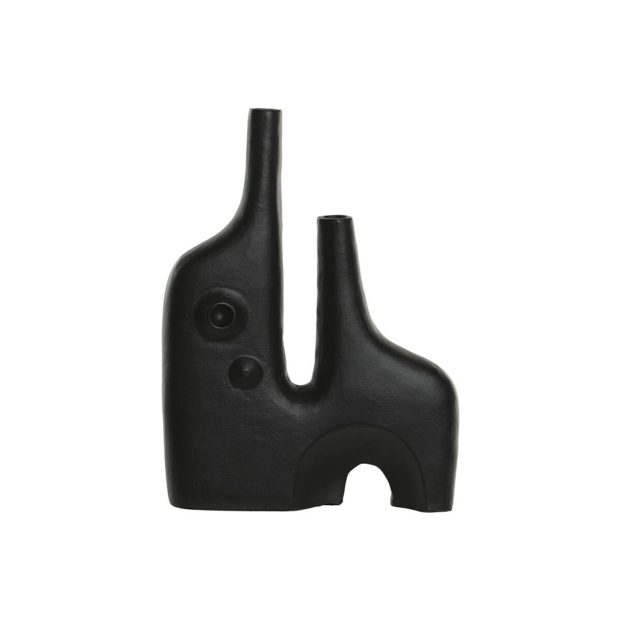 Vase Home ESPRIT Sort Aluminium Abstrakt Moderne 30 x 5 x 40 cm #1