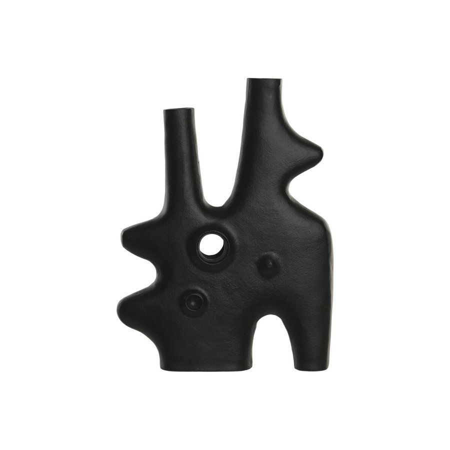 Vase Home ESPRIT Sort Aluminium Abstrakt Moderne 30 x 5 x 40 cm #1