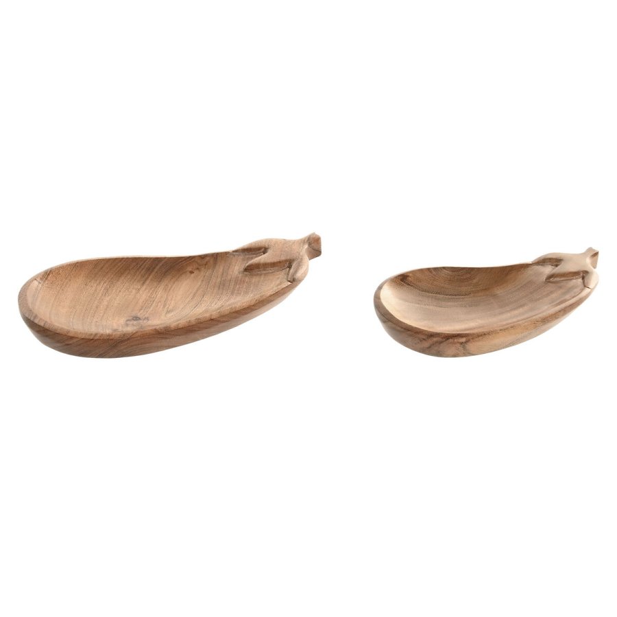 Borddekoration Home ESPRIT Brun Natur Urban 28 X 14 X 2,5 CM (2 enheder) #1