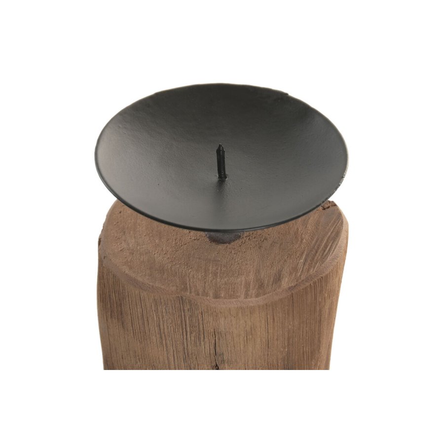 Set med d�kkeservietter Home ESPRIT Brun Sort Natur Jern Teak 8 x 8 x 30 cm (3 enheder) #2