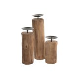 Set med d�kkeservietter Home ESPRIT Brun Sort Natur Jern Teak 8 x 8 x 30 cm (3 enheder) #5