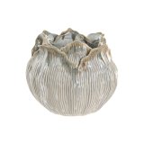 Vase Home ESPRIT Fldefarvet Keramik Blad af en plante 22 x 22 x 19 cm #1