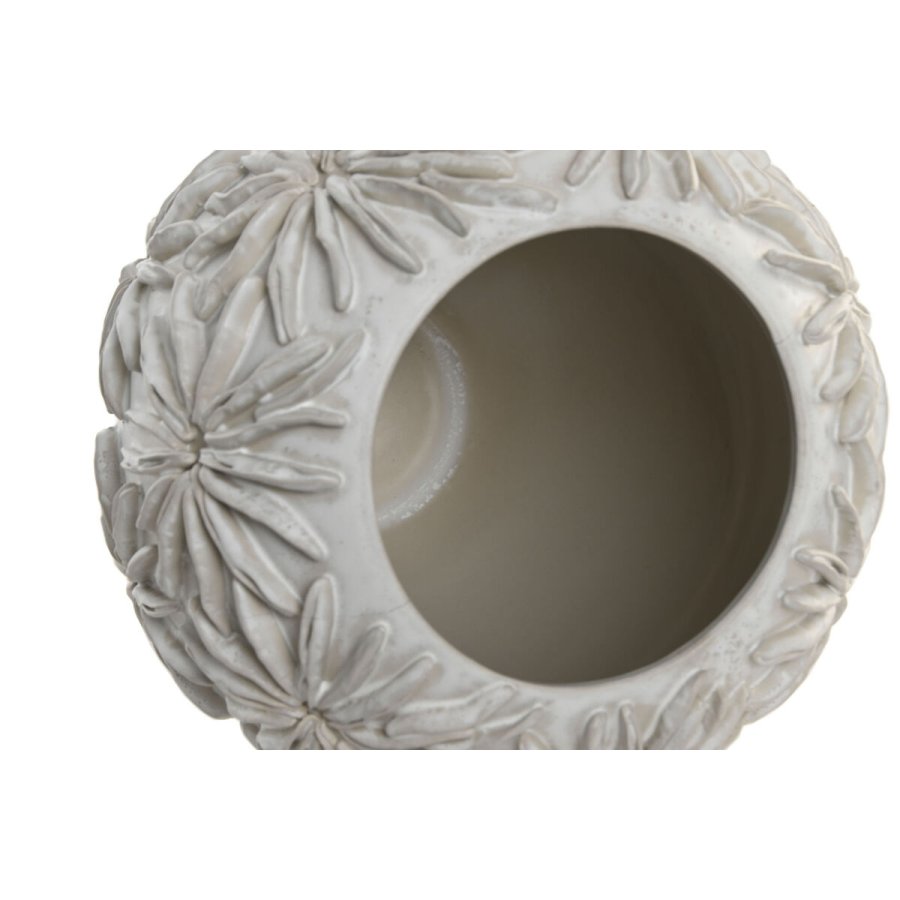 Vase Home ESPRIT Hvid Keramik Traditionel stil Blad af en plante 27 x 27 x 35 cm #3