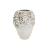 Vase Home ESPRIT Hvid Keramik Traditionel stil Blad af en plante 27 x 27 x 35 cm #1