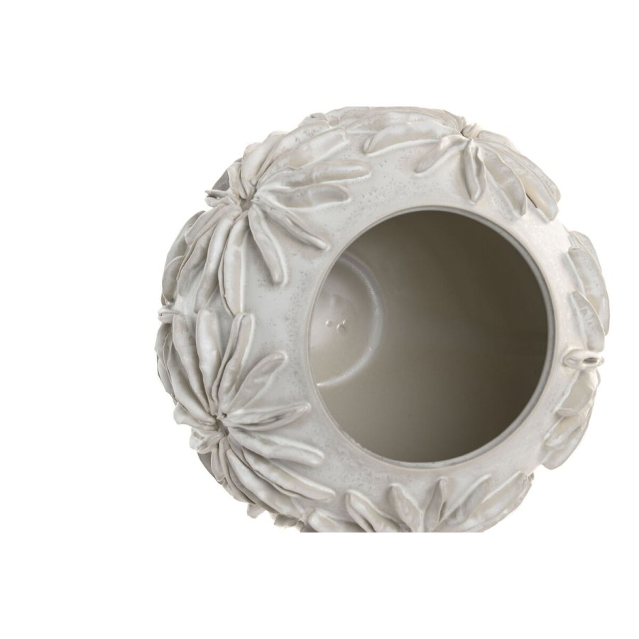 Vase Home ESPRIT Hvid Keramik Traditionel stil Blad af en plante 22 x 22 x 25 cm #3