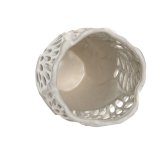 Vase Home ESPRIT Hvid Keramik Blad af en plante 18 x 18 x 25 cm #3