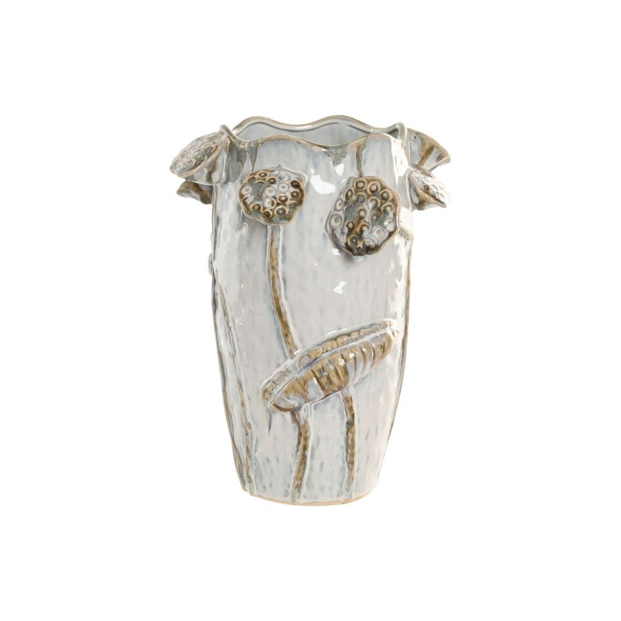 Vase Home ESPRIT Bl Hvid Keramik 27 x 27 x 35 cm #1