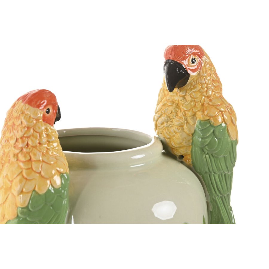 Vase Home ESPRIT Gul Gr�n Keramik Tropisk 21 x 21 x 24 cm #2