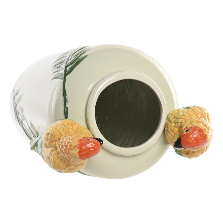 Vase Home ESPRIT Gul Gr�n Keramik Tropisk 21 x 21 x 24 cm #3