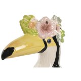 Vase Home ESPRIT Gul Sort Keramik Tropisk 19 X 10 X 25 CM #2