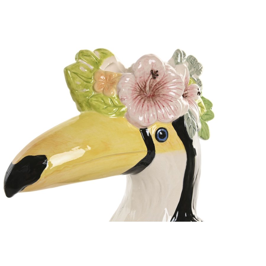 Vase Home ESPRIT Gul Sort Keramik Tropisk 19 X 10 X 25 CM #2