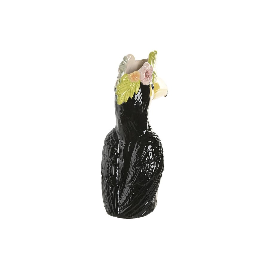 Vase Home ESPRIT Gul Sort Keramik Tropisk 19 X 10 X 25 CM #3
