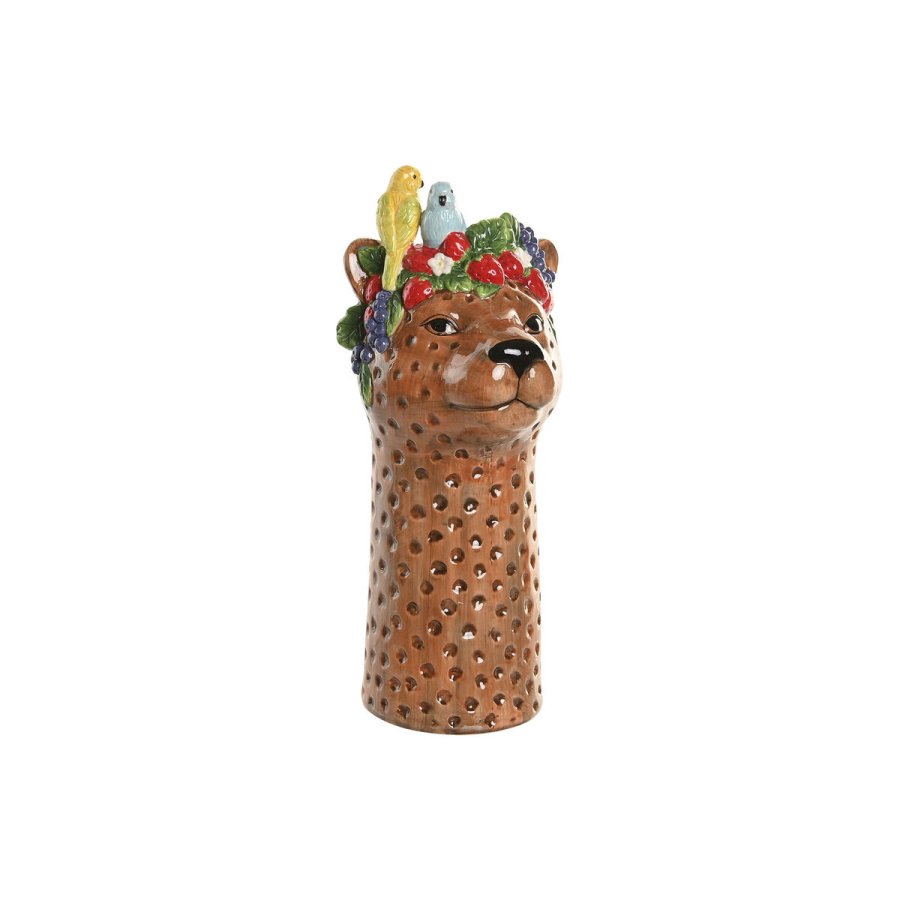 Vase Home ESPRIT Brun Keramik Tropisk 16 x 16 x 38 cm #1