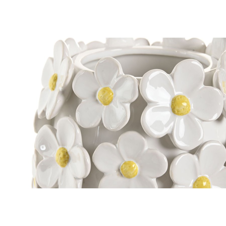 Vase Home ESPRIT Gul Hvid Keramik Shabby Chic 18 x 18 x 27 cm #2