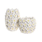 Vase Home ESPRIT Gul Hvid Keramik Shabby Chic 18 x 18 x 27 cm #4