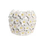 Vase Home ESPRIT Gul Hvid Keramik Shabby Chic 21 x 21 x 18 cm #1