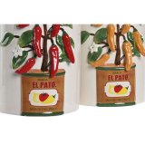 Vase Home ESPRIT Hvid R�d Gr�n Keramik Urban Peber 22 x 22 x 28 cm (2 enheder) #2