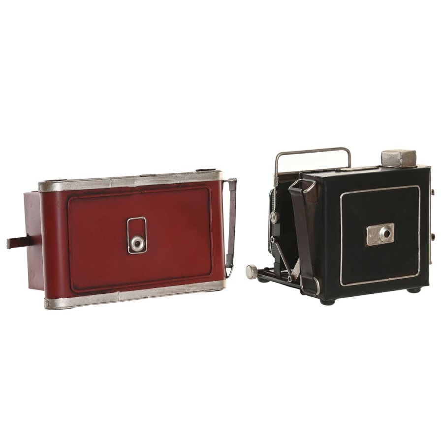 Namizna ura Home ESPRIT Sort Rdbrun Kamera Vintage (2 enheder) #2