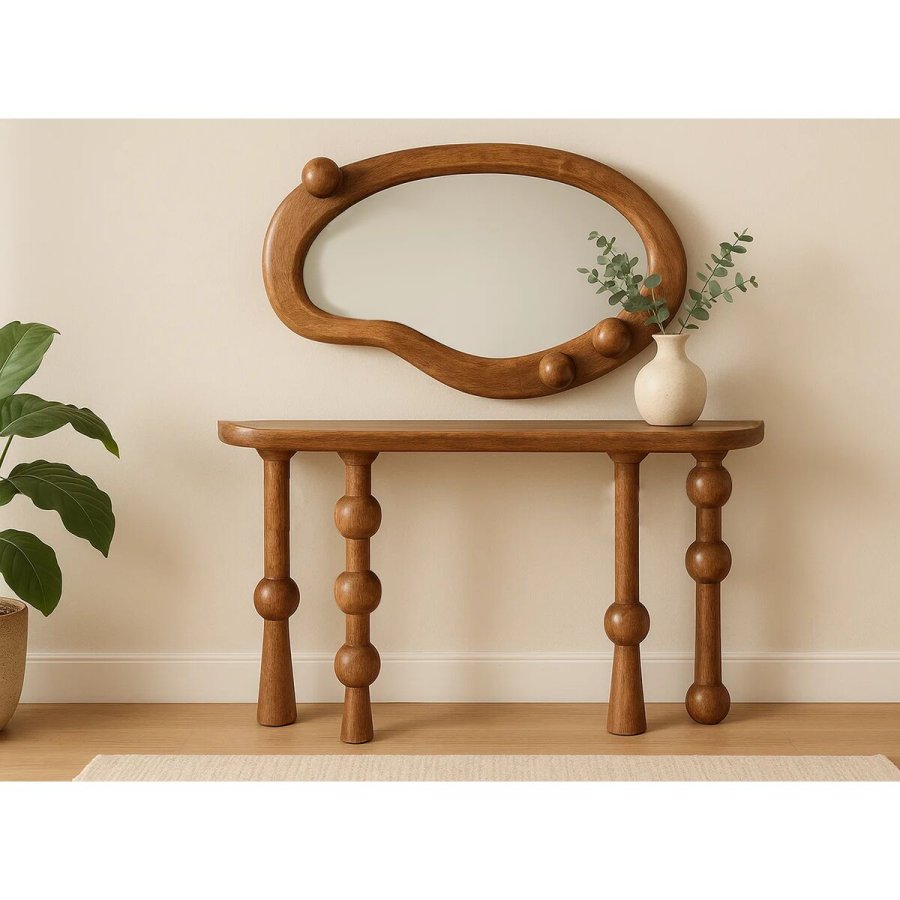 V�gspejl Home ESPRIT Brun Natur Bolde Urban 73,5 X 11 X 48 CM #5