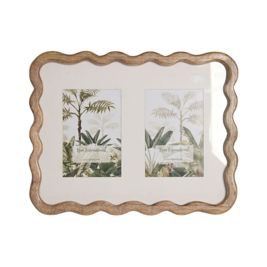 Fotoramme Home ESPRIT Hvid Brun Natur Krystal Mangotr� Urban #1