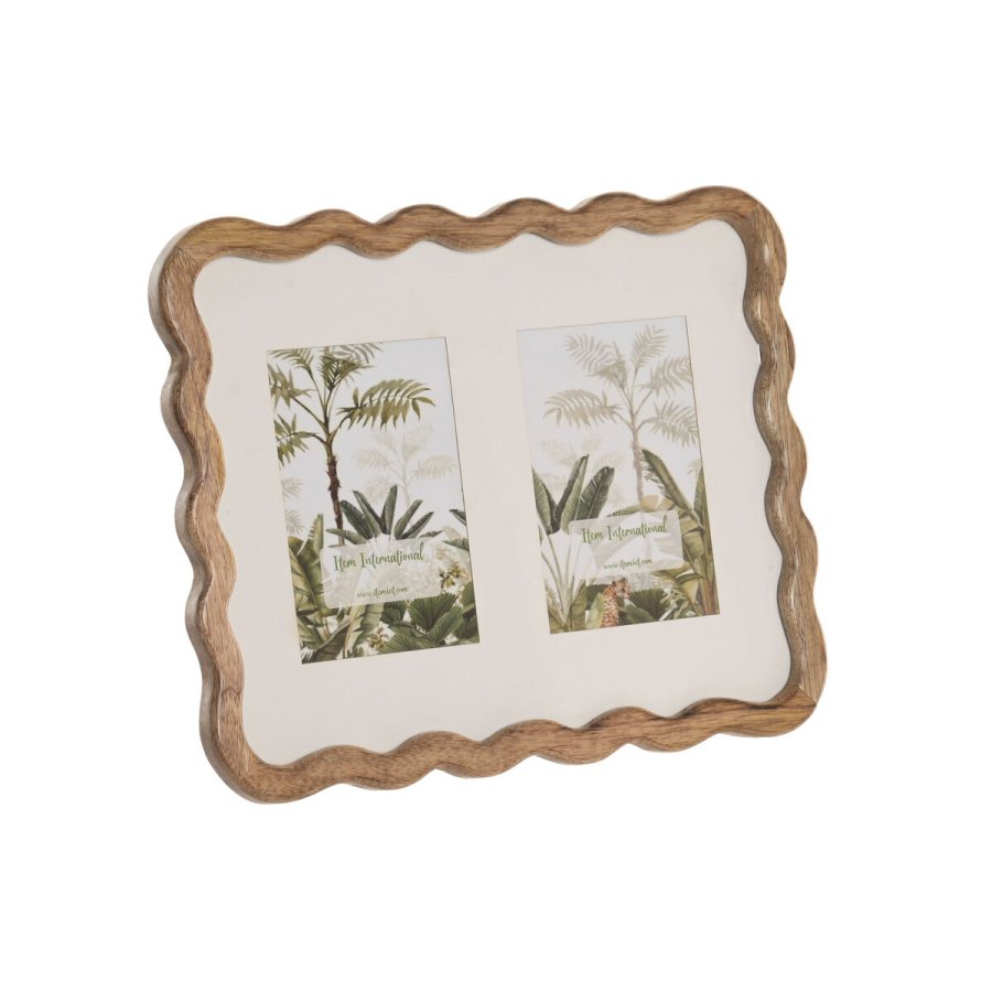 Fotoramme Home ESPRIT Hvid Brun Natur Krystal Mangotr� Urban #4