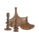 S�t med 2 Vaser Home ESPRIT Brun Mangotr� Abstrakt Natur Urban 29 X 4,5 X 26 CM (2 Dele) #5