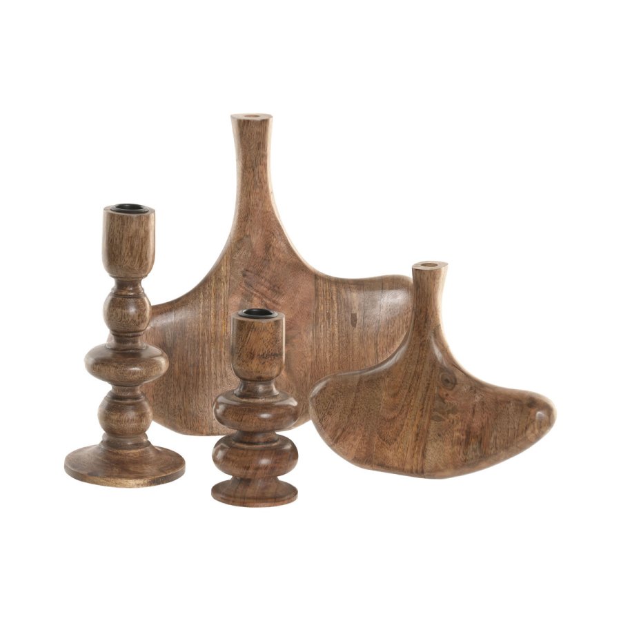 S�t med 2 Vaser Home ESPRIT Brun Mangotr� Abstrakt Natur Urban 29 X 4,5 X 26 CM (2 Dele) #5