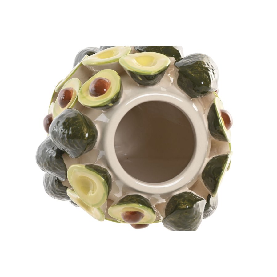Vase Home ESPRIT Grn Keramik Avocado Tropisk 20 x 20 x 26 cm #3