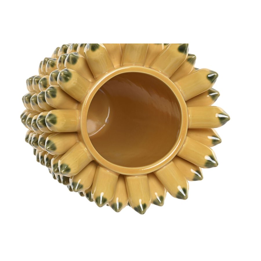 Vase Home ESPRIT Gul Grn Keramik Tropisk #3