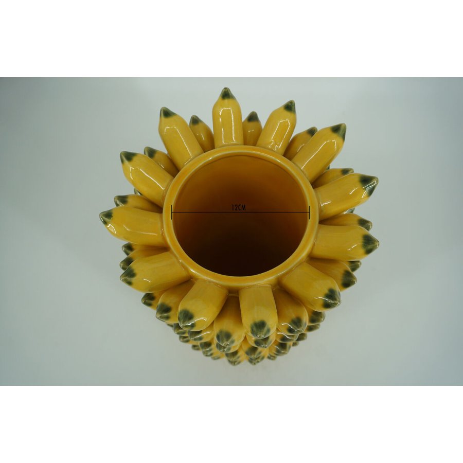 Vase Home ESPRIT Gul Grn Keramik Tropisk #4