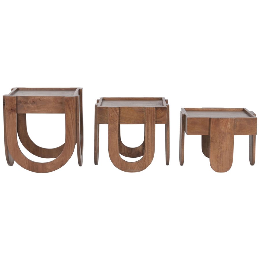 St med 3 borde Home ESPRIT Brun 44 x 44 x 45 cm #2